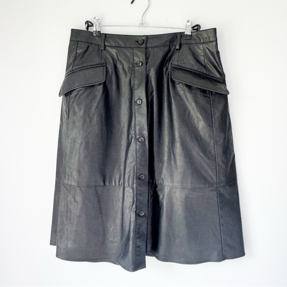 Banana Republic Black Midi A-Line Cargo Skirt